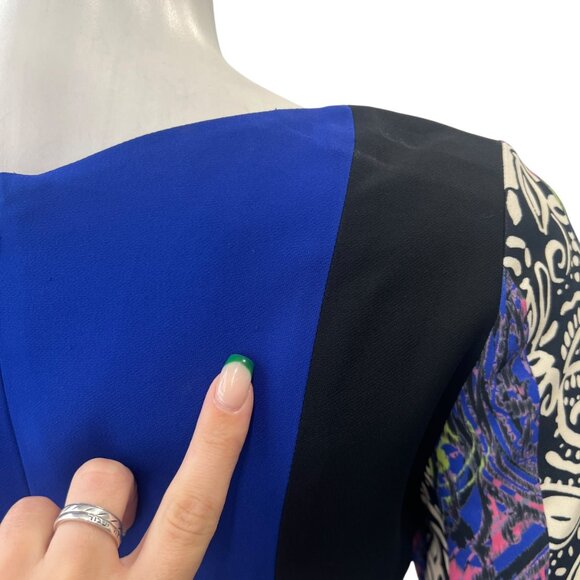 ETRO Blue Multi Geometric Shift Dress size IT 44/8 AS IS - Picture 10 of 13